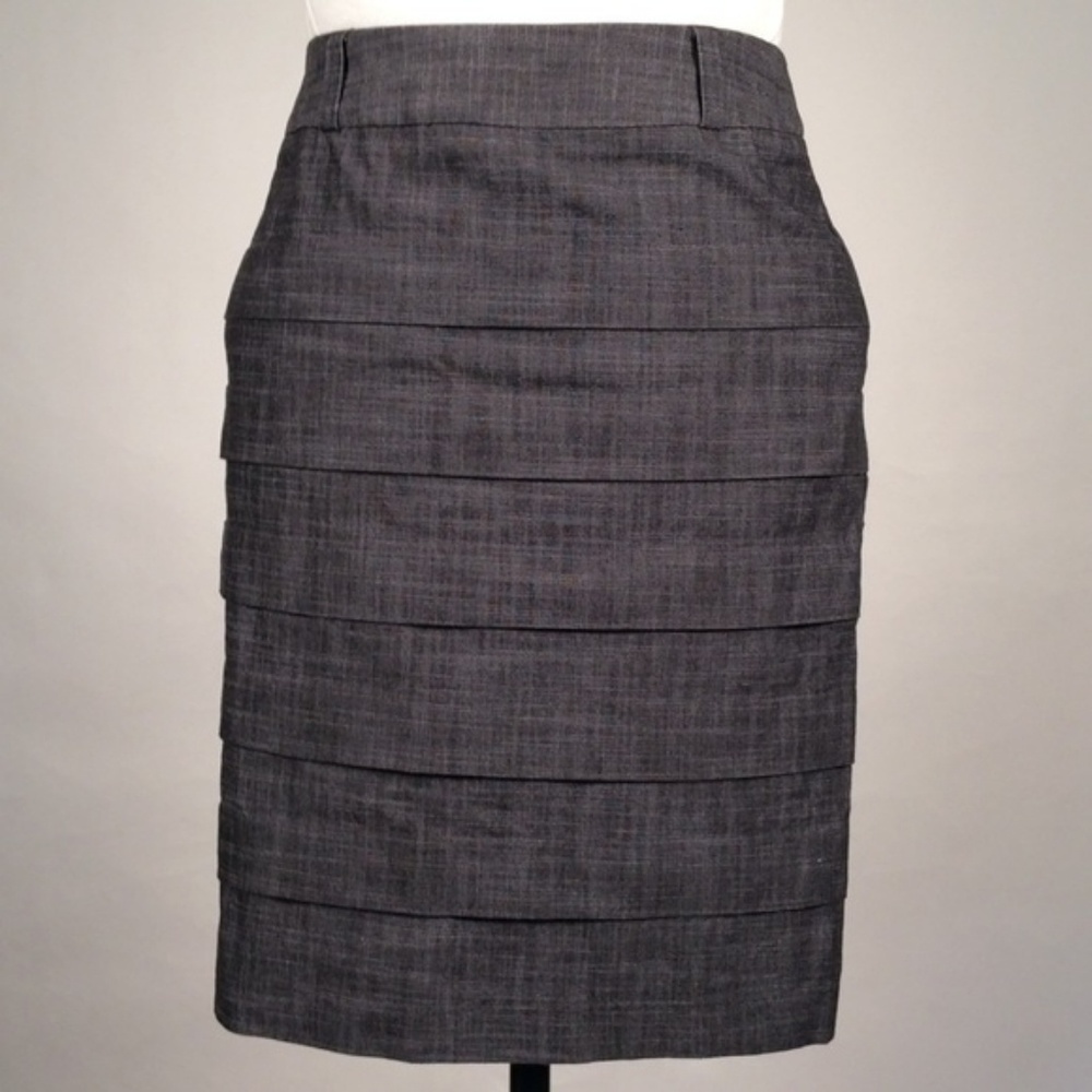 A. Byer Charcoal Tiered Pencil Skirt